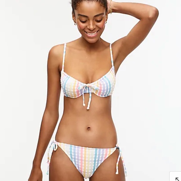 J Crew Rainbow Bow-tie Front Underwire Bikini Top - Picture 3 of 3